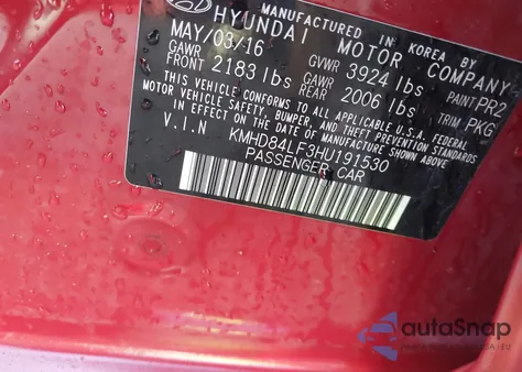 2017 Hyundai Elantra Se из США, поврежденный, VIN KMHD84LF3HU191530